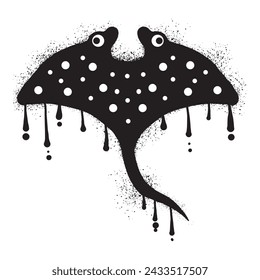 Stingray graffiti with black spray paint art