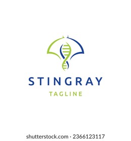 Stingray health DNA logo design template flat vector