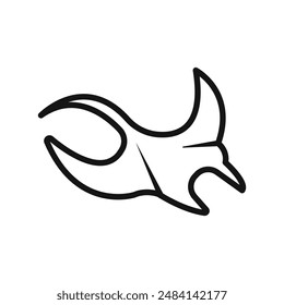 Stingray icon black and white vector sign