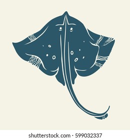 Stingray icon isolated. Vector illustration