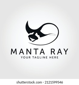 Stingray icon. Manta ray black silhouette. Sea life symbol. Vector illustration.