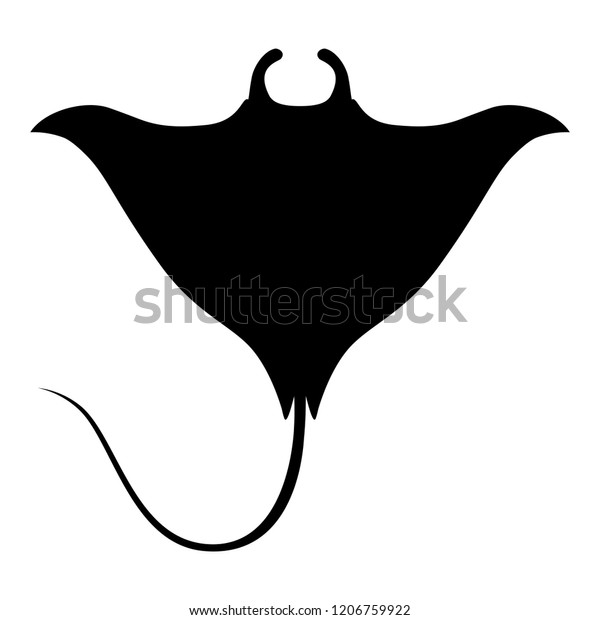 Stingray Icon Manta Ray Black Silhouette Stock Vector (Royalty Free ...