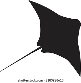 icono de color gris sobre fondo blanco. signo de animal oceánico. silueta de Stingray. estilo plano.