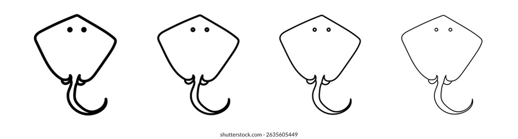 Stingray icon Outline sign symbol set