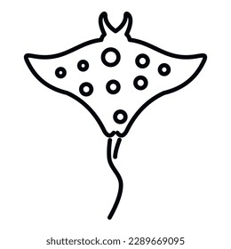 Stingray icon outline vector. Sea animal. Fish ray