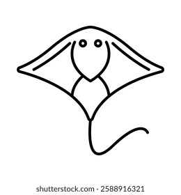 Stingray icon Outline vector symbol sign