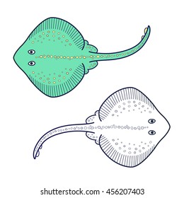 Stingray icon. Stingray sign in vector. Isolated on white.