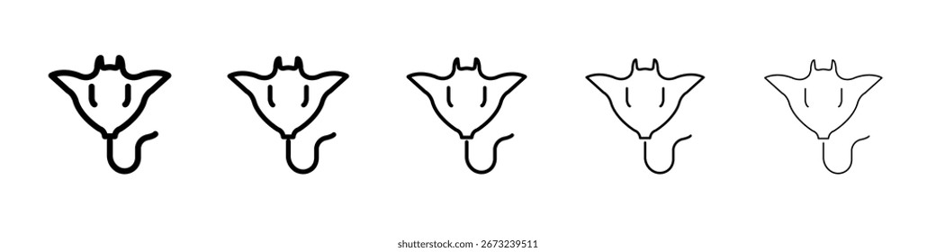 stingray icon thin line outline set or collection