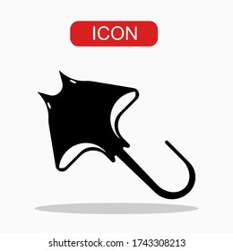 Stingray icon Vector. Flat vector illustration in black on white background. EPS.