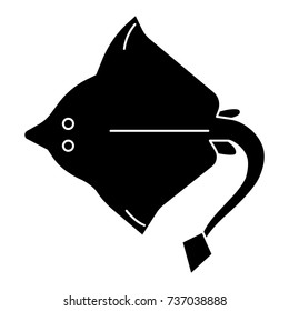 Stingray icon, vector illustration, black sign on isolated background