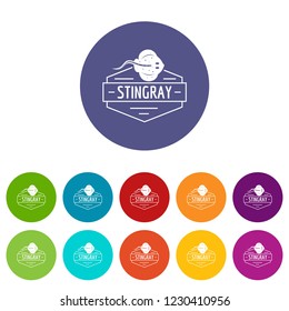 Stingray icons color set vector for any web design on white background