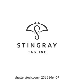 Infinidad de Stingray con diseño de logotipo de estilo de línea Vector plano