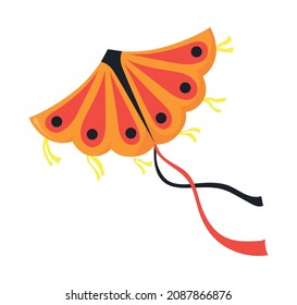 Stingray kite. Festive drawing for design template, vector illustration isolated on white background