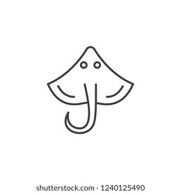 Stingray line icon concept. Stingray vector linear illustration, symbol, sign