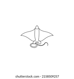 stingray line icon vector illustration logo design.
