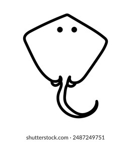 Stingray linear logo mark in black and white