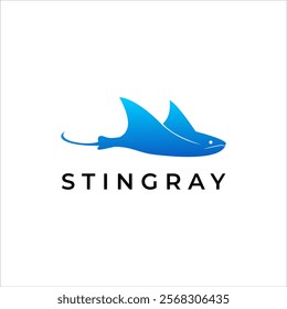 stingray logo design fish ocean animal vector 