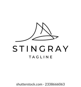 Stingray logo design icon vector