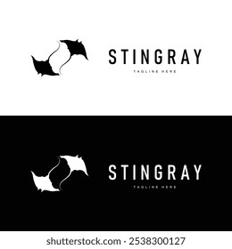 stingray design logotipo animal de mar aberto com silhueta simples modelo conceito