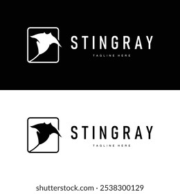 stingray design logotipo animal de mar aberto com silhueta simples modelo conceito