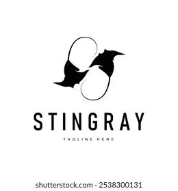 stingray design logotipo animal de mar aberto com silhueta simples modelo conceito