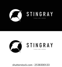 stingray design logotipo animal de mar aberto com silhueta simples modelo conceito