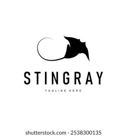 stingray design logotipo animal de mar aberto com silhueta simples modelo conceito