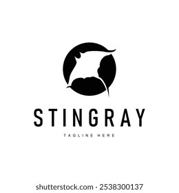 stingray design logotipo animal de mar aberto com silhueta simples modelo conceito