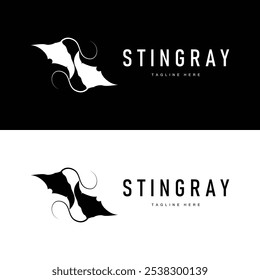 stingray design logotipo animal de mar aberto com silhueta simples modelo conceito