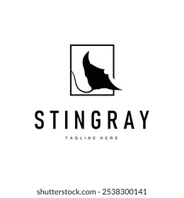 stingray design logotipo animal de mar aberto com silhueta simples modelo conceito