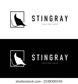 stingray design logotipo animal de mar aberto com silhueta simples modelo conceito