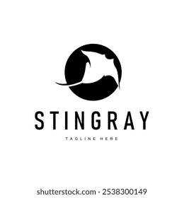 stingray design logotipo animal de mar aberto com silhueta simples modelo conceito