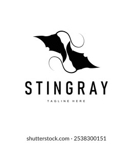 stingray design logotipo animal de mar aberto com silhueta simples modelo conceito