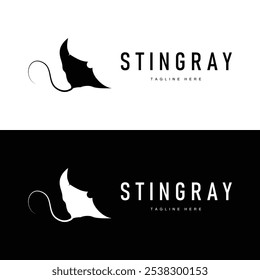 stingray design logotipo animal de mar aberto com silhueta simples modelo conceito