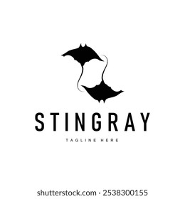 stingray design logotipo animal de mar aberto com silhueta simples modelo conceito