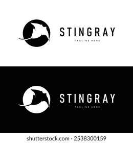 stingray design logotipo animal de mar aberto com silhueta simples modelo conceito