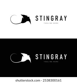 stingray design logotipo animal de mar aberto com silhueta simples modelo conceito