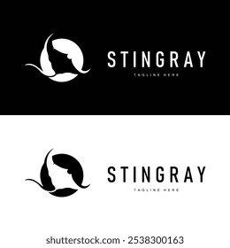 stingray design logotipo animal de mar aberto com silhueta simples modelo conceito