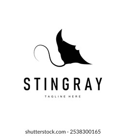 stingray design logotipo animal de mar aberto com silhueta simples modelo conceito