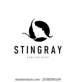 stingray design logotipo animal de mar aberto com silhueta simples modelo conceito