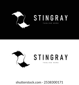 stingray design logotipo animal de mar aberto com silhueta simples modelo conceito