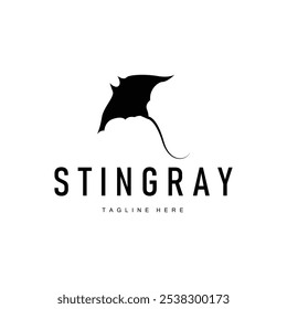 stingray design logotipo animal de mar aberto com silhueta simples modelo conceito