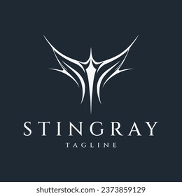 Stingray logo design vector illustration