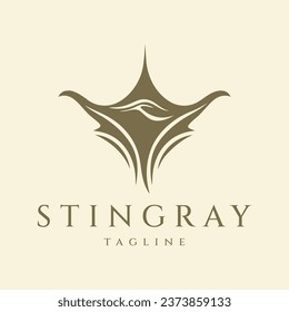 Stingray logo design vector illustration