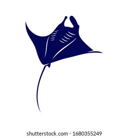 Stingray logo design vector template. Silhouette of Stingray design illustration