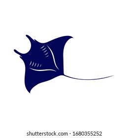 Stingray logo design vector template. Silhouette of Stingray design illustration