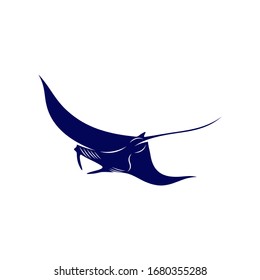 Stingray logo design vector template. Silhouette of Stingray design illustration