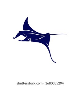 Stingray logo design vector template. Silhouette of Stingray design illustration