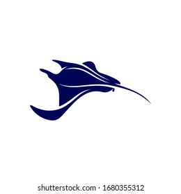 Stingray logo design vector template. Silhouette of Stingray design illustration