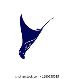 Stingray logo design vector template. Silhouette of Stingray design illustration